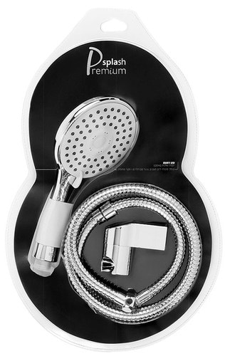 סט רחצה כולל מקלחת יד 3 מצבים צינור ומתלה PREMIUM