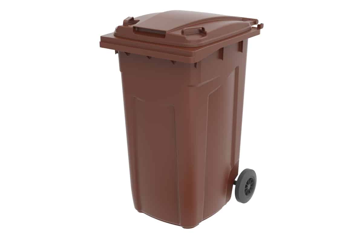 עגלת אשפה לפסולת אורגנית (חום) 240 ליטר