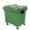 עגלת אשפה לפסולת יבשה (ירוק) 1100 ליטר + רגלית
