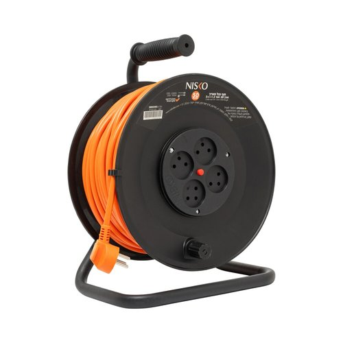 כבל מאריך 50 מטר + תוף 4 שקעים