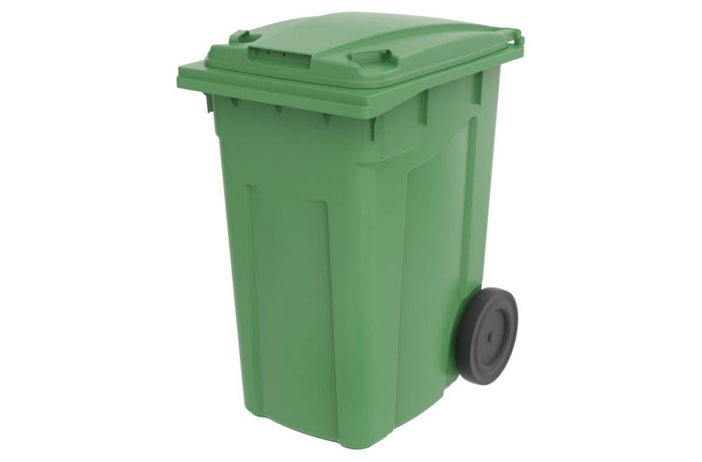עגלת אשפה לפסולת יבשה (ירוק) 360 ליטר ירוק