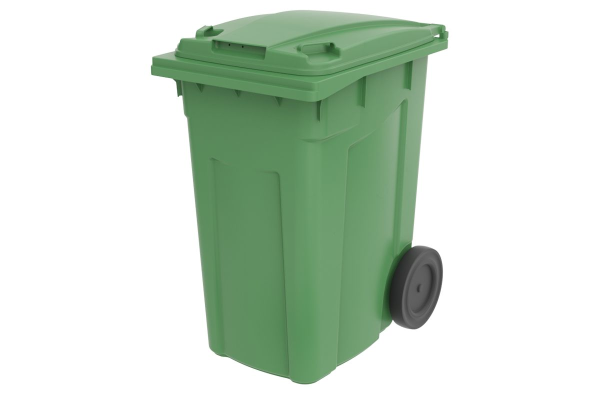 עגלת אשפה לפסולת יבשה (ירוק) 360 ליטר ירוק