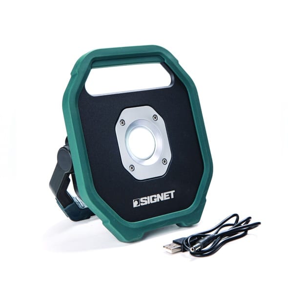 פרוזקטור עבודה נטען 10W+טעינת USB+ידית אחיזה SIGNET