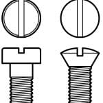 Industrial screws bolts, nuts and nails line vector icons