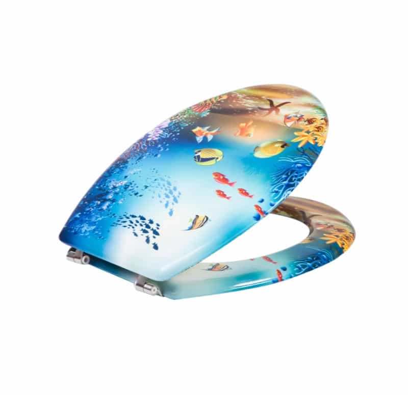 מושב אסלה צבעוני דגם דגים