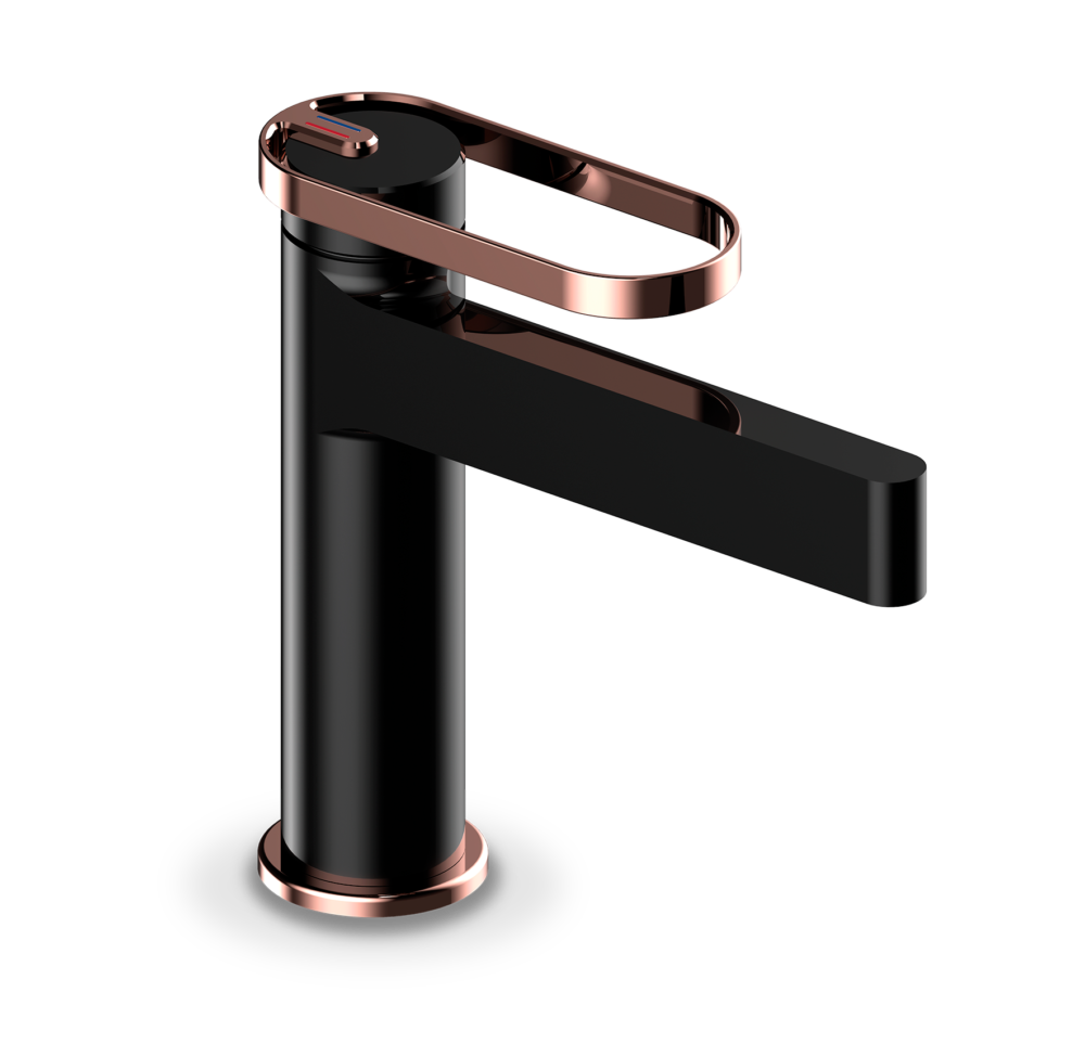 ברז שגיב מיקסר ניצב בינוני שחור ROSE GOLD