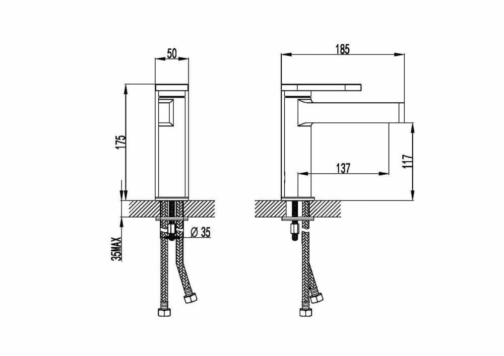 ברז שגיב מיקסר ניצב בינוני ניקל