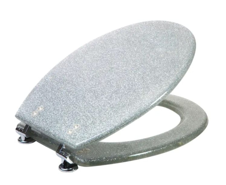 מושב אסלה אקרילי נצנצים כסף