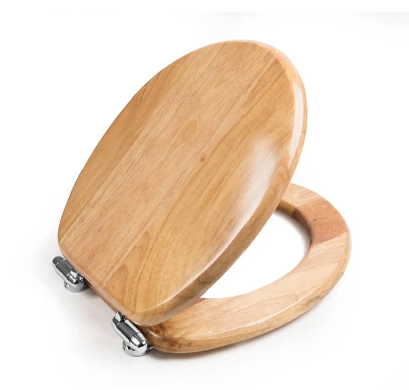 מושב אסלה עץ טבעי אלון סגירה שקטה