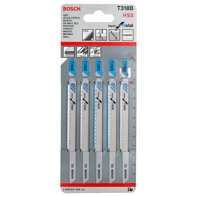 סט 5 להבי מסור אנכי למתכת בוש Bosch T318B