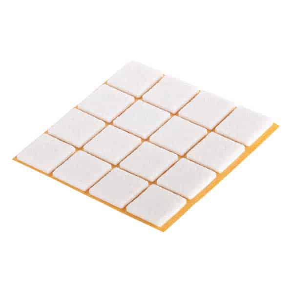 מדבקות לבד מרובעות 22X22 לבן/חום