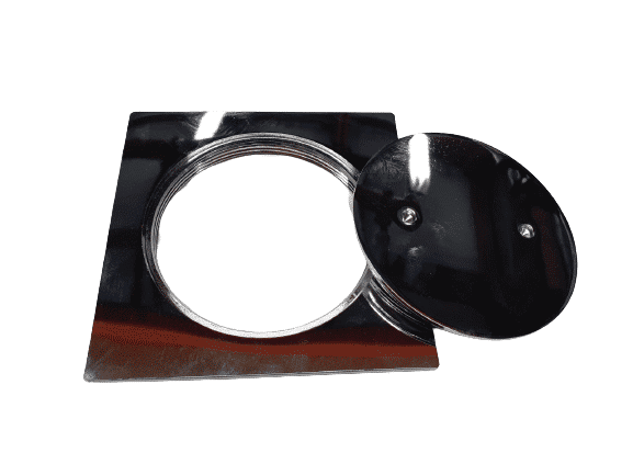 מכסה ביוב “4 הברגה מסגרת 12*12 ס”מ מרובע ציפוי כרום