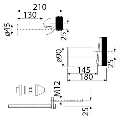 ערכה לתיקון גובה אסלה – סט ניפלים וברגים פלסאון