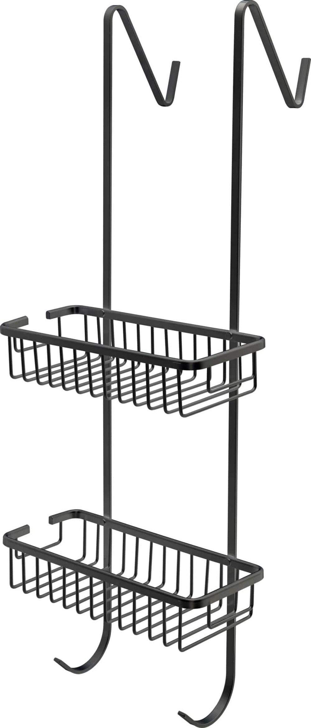 מדף תליה למקלחון דו-קומתי אלומיניום שחור AQUILA