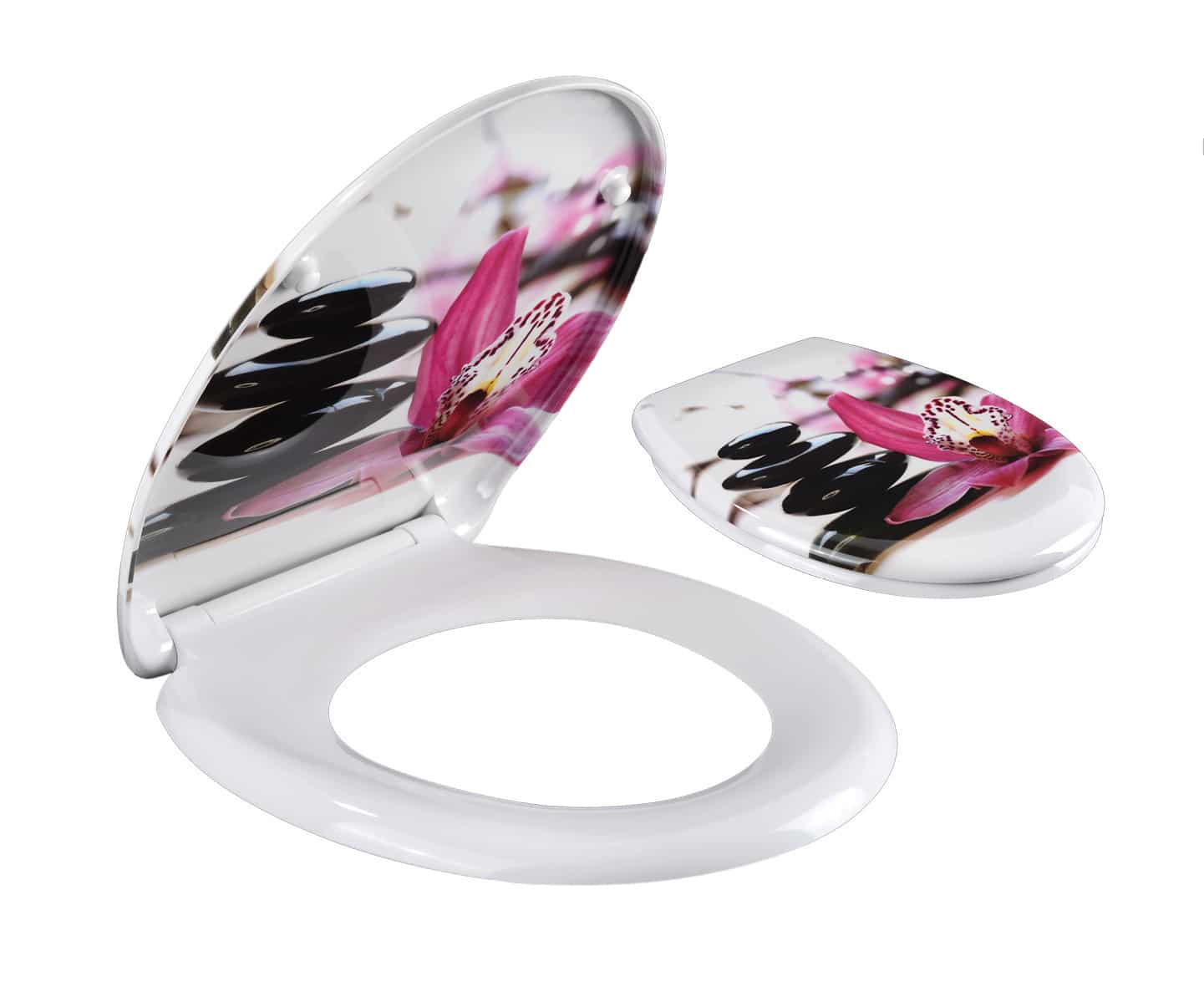 מושב אסלה טריקה שקטה פרח סגול AQUILA