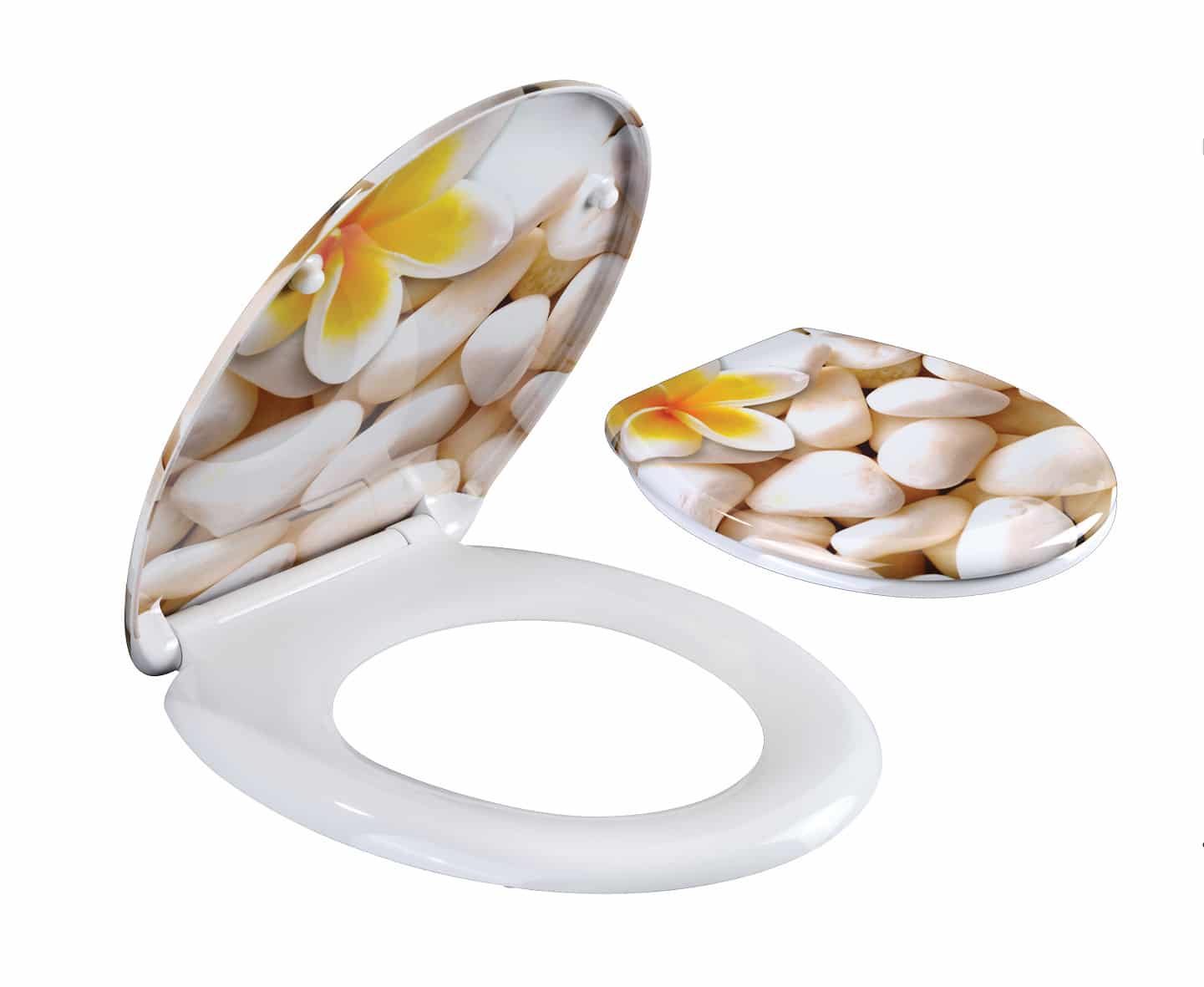 מושב אסלה טריקה שקטה פרח צהוב AQUILA