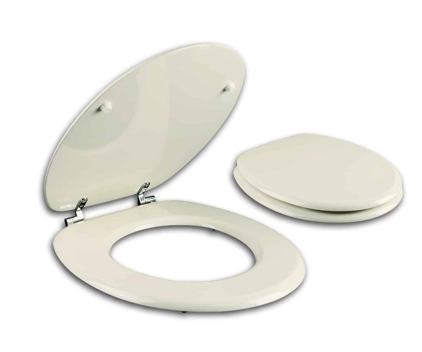 מושב אסלה MDF עם התקנה עילית וצירי נירוסטה פרגמון AQUILA