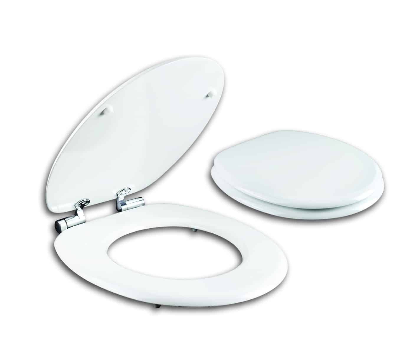 מושב אסלה טריקה שקטה MDF עם התקנה עילית לבן AQUILA PRIMIUM