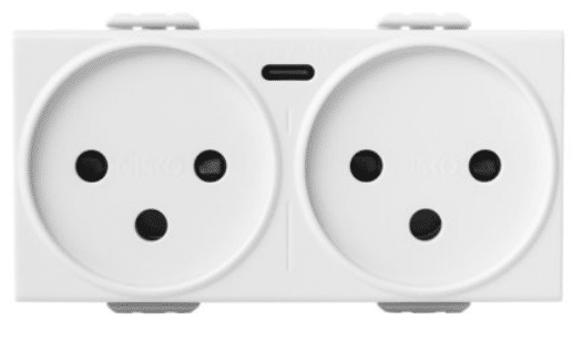 שקע ניסקו כפול עם מטען USB מהיר אוניברסלי NISKO | TYPE C PD