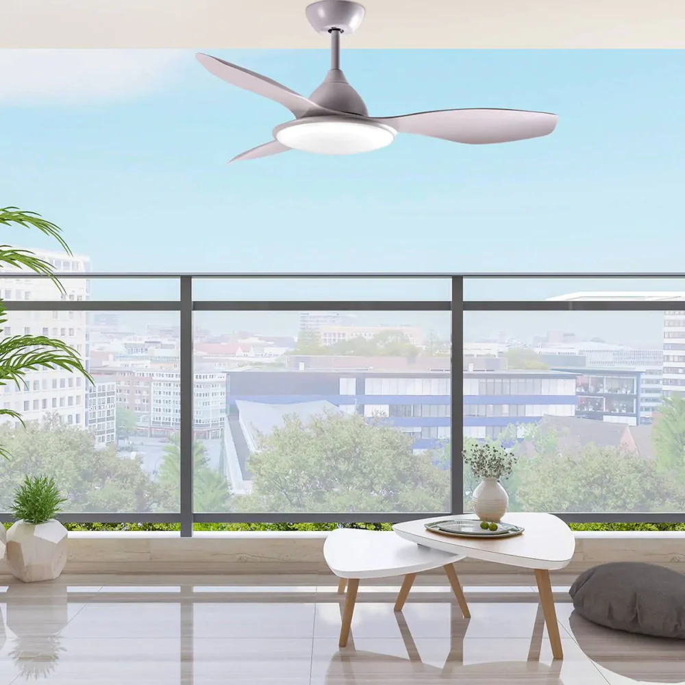 מאוורר תקרה “CCT 36W IP44 PLEASURE 52 לבן עם שלט