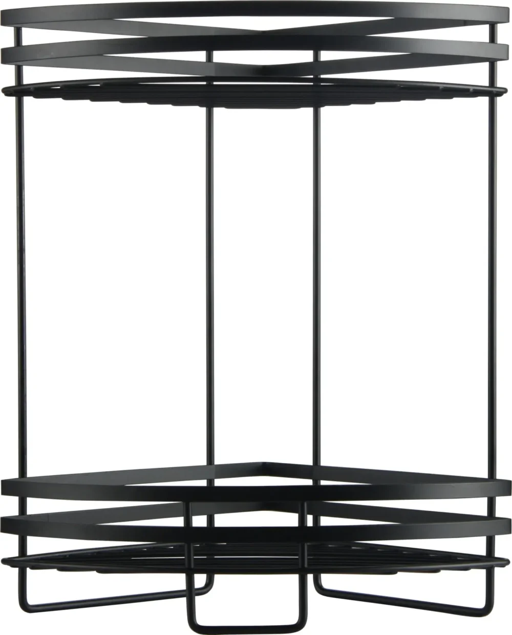 מדף פינתי לאמבטיה דו-קומתי שחור AQUILA