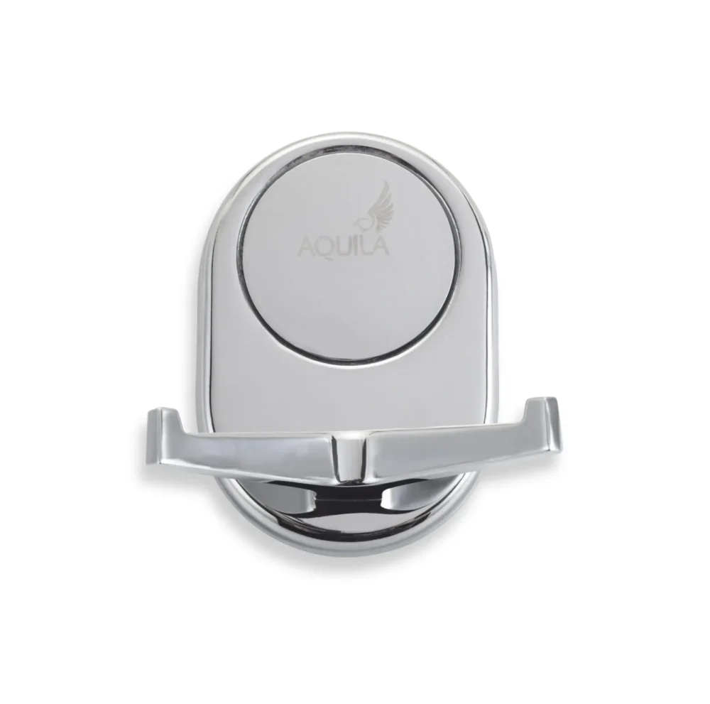 מתלה מגבות וו כפול שקד כרום ניקל AQUILA