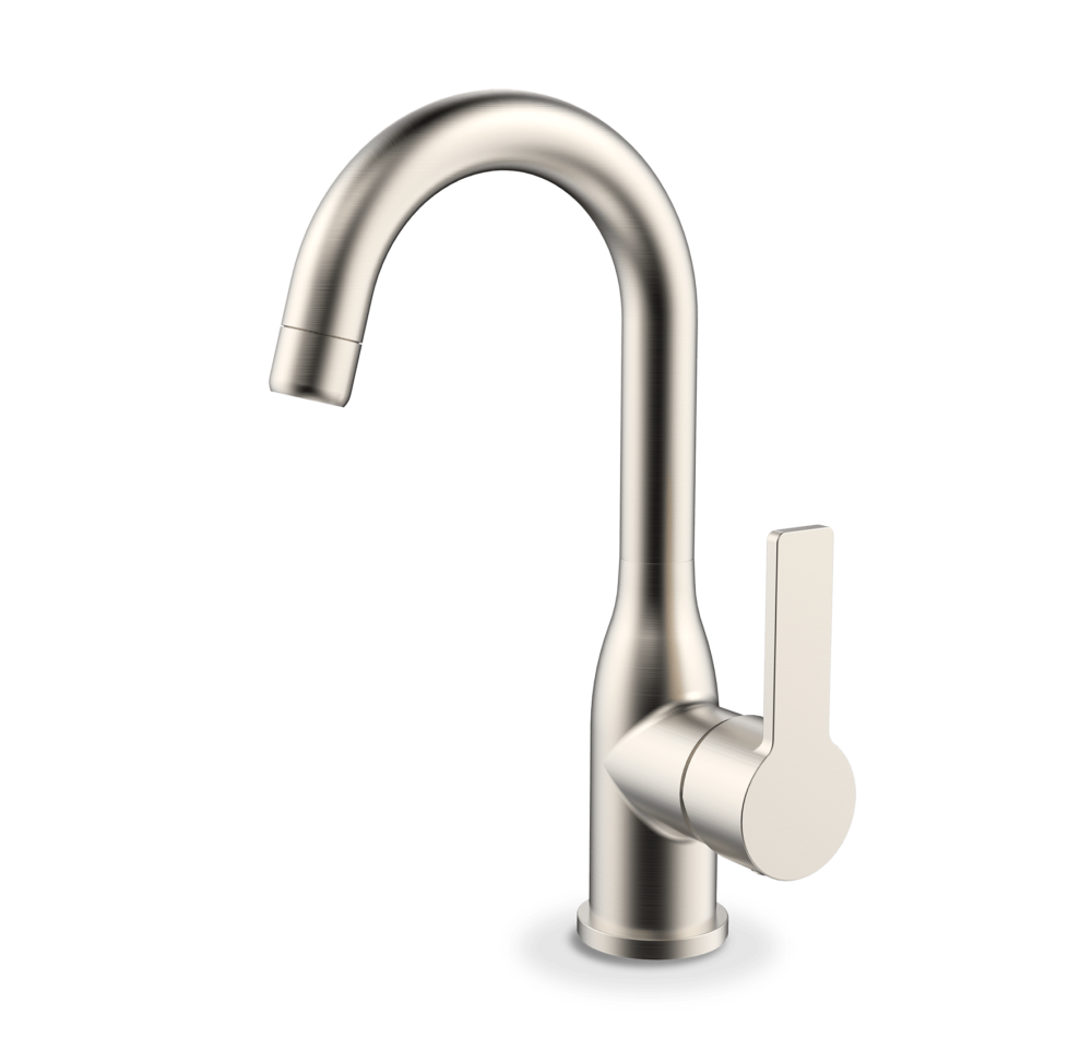 ברז שגיב ברבור קצר מעוצב מתכוונן ניקל מוברש