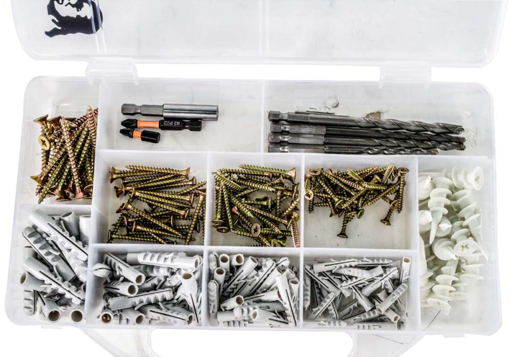 סט 242 ברגים + דיבילים ומקדחי וידיה ראש ביט