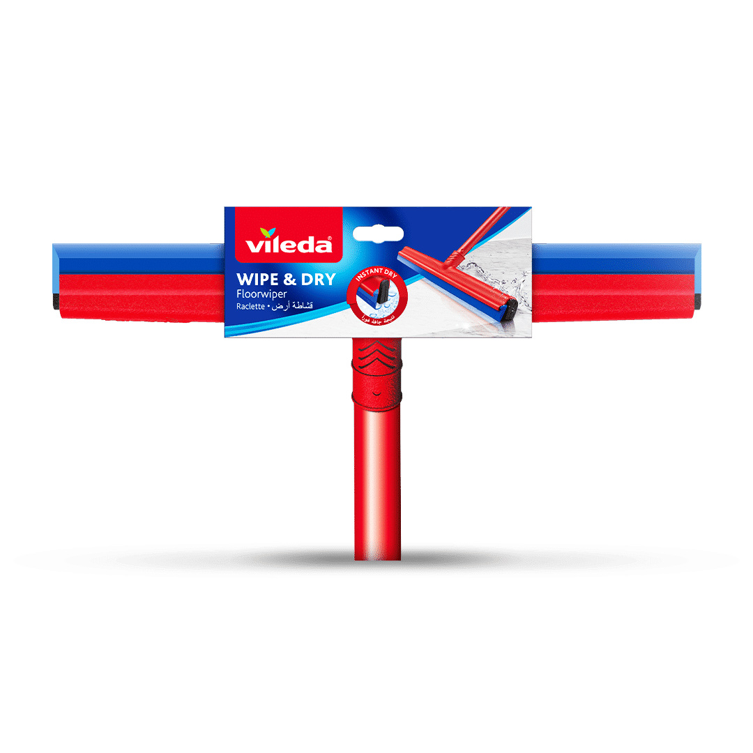 וילדה – מגב רצפה עם פס ייבוש כחול + מוט