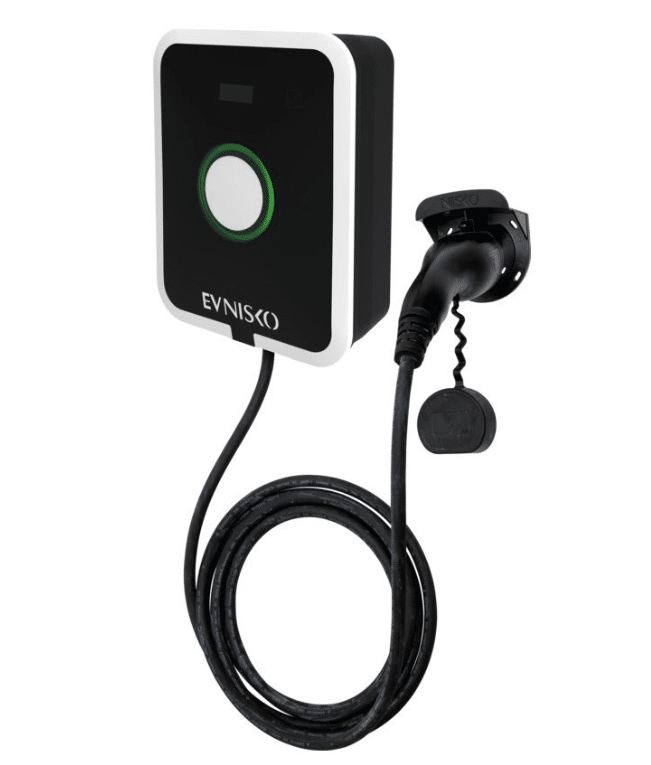 עמדת טעינה לרכב חשמלי EVNISKO HOME3 22kW כולל כבל 5 מטר TPU