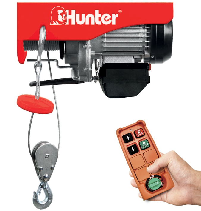 כננת הרמה חשמלית כבל 18 מטר + שלט HUNTER