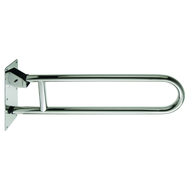 ידית מתקפלת עם חיבור לקיר בצבע נירוסטה מוברש/לבן – נירוסטה מוברש