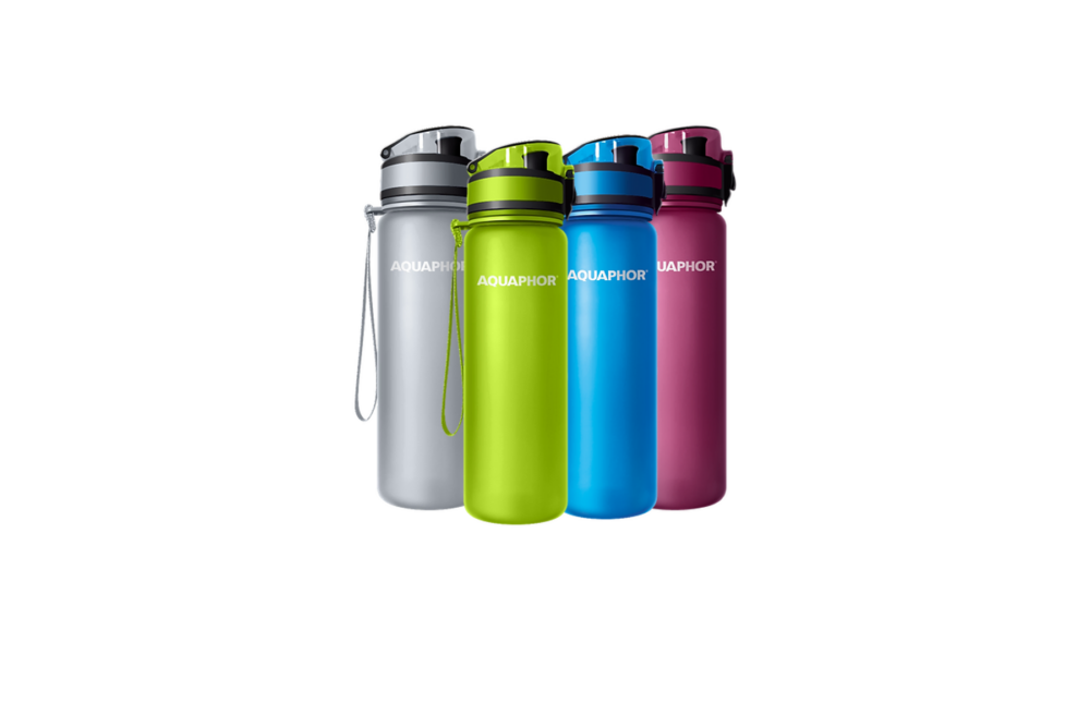 בקבוק טיהור מי שתיה בצבעים שונים + סנן AQUAPHRO CITY