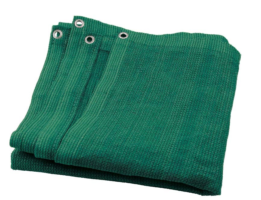 רשת צל תפורה עם טבעות בצבע ירוק