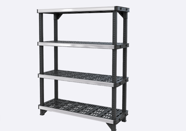 מדפי פיוזד – יחידת 4 מדפים לנשיאת משקל כבד (עד 3/4 טון) FUSED – שחור