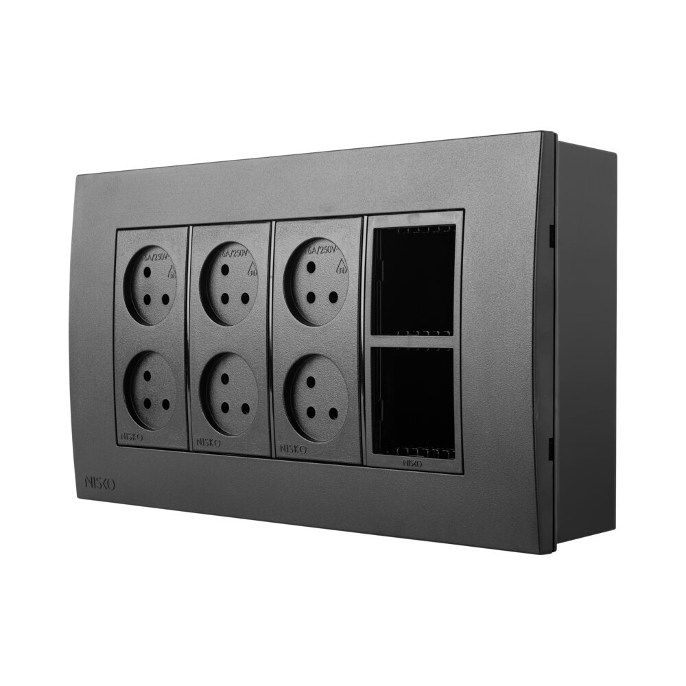 ניסקו אופיס ת.ה.ט 8 מודול, 6 שקעים ומתאם | NISKO