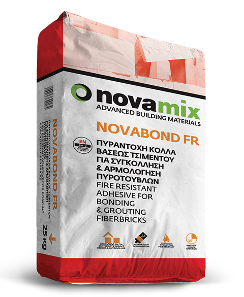 טיט חסין אש להדבקת לבני שמוט 25 ק”ג נובה בונד FR