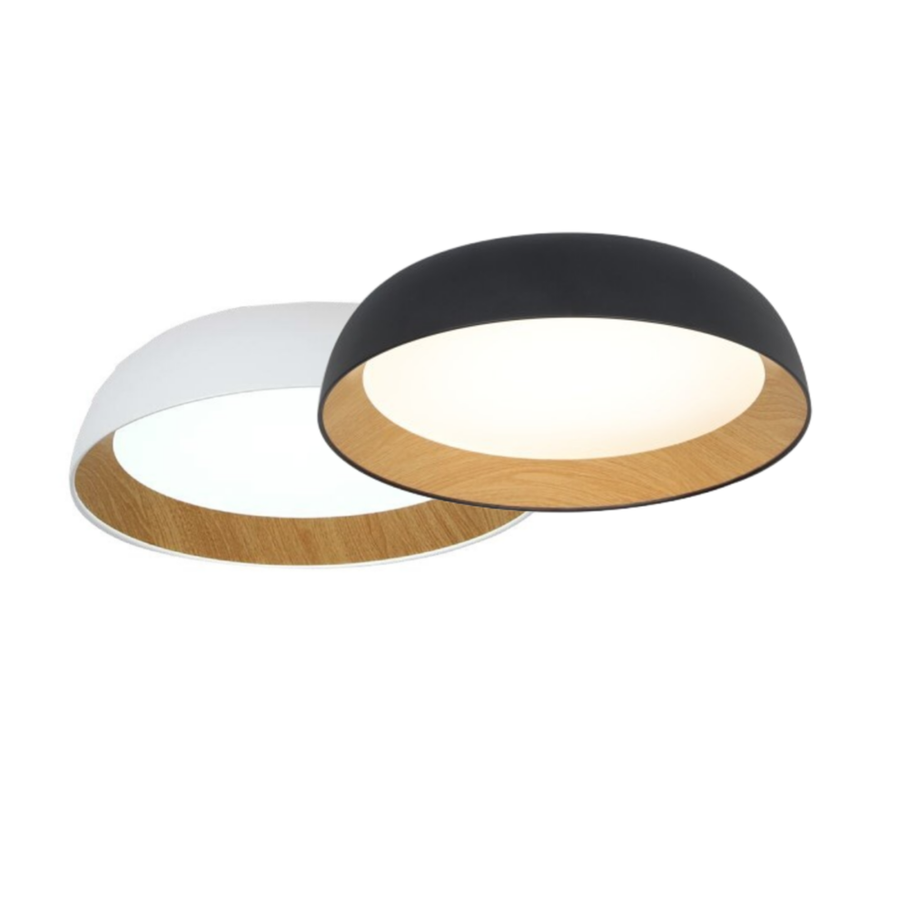 צמוד תקרה בצבעים לבן/שחור+עץ NISKO | OREN 60W 60CM 3CCT